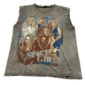 Heavy Metal Vintage Spice Girls Distressed  Muscle Tee in Grey